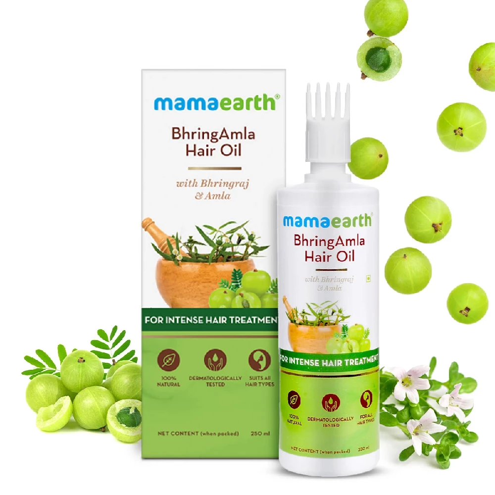 BhringAmla Hair Oil with Bhringraj and Amla for Intense Hair Treatment, 250 ml-1.webp